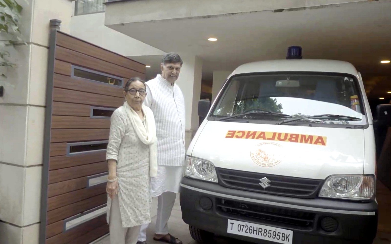 The ambulance donated by the Trust, before it was handed over in Varanasi